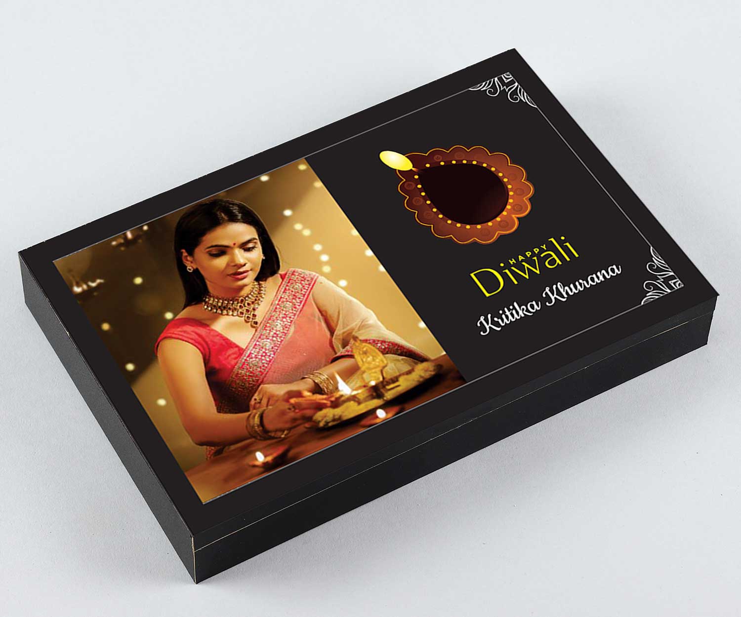 Diwali chocolates gift personalised with photo Box