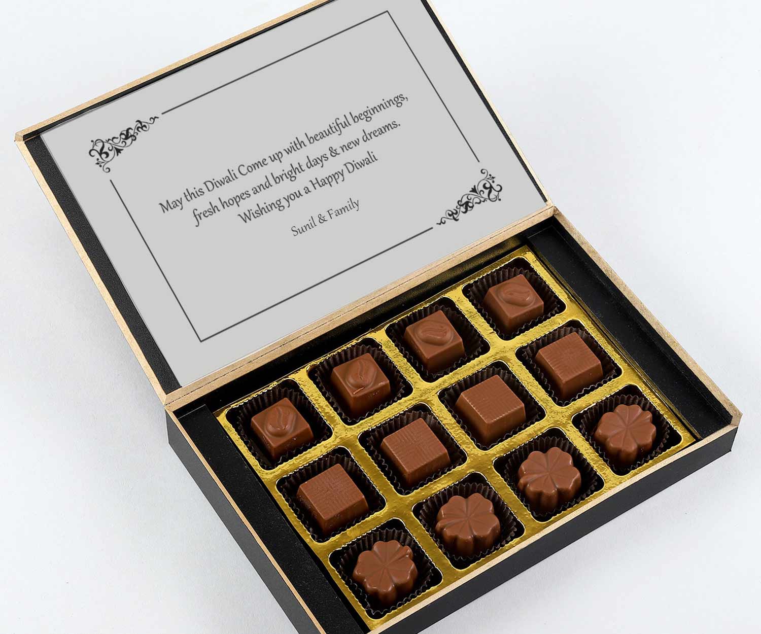 Personalised colourful chocolates box diwali gift
