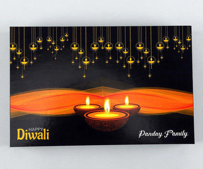 Personalised colourful chocolates box diwali gift in black theme