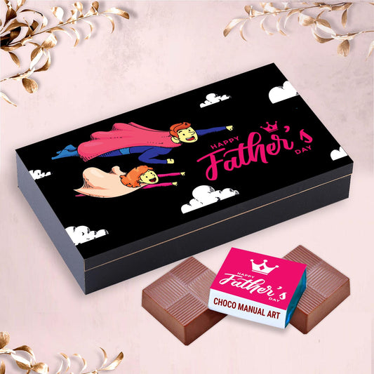 Elegant black father's day box with Personalised wrapped chocolates