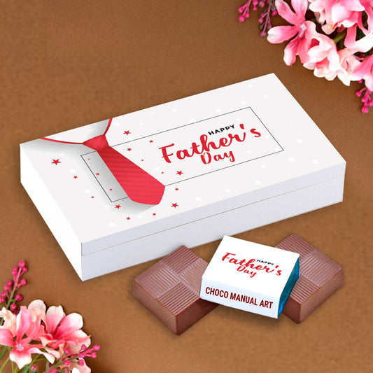 Father's day customised box of wrapped chocolates FATHER'S DAY CUSTOMIZED GIFT BOX OF "HAPPY FATHER'S DAY" PRINTED WRAPPED CHOCOLATES