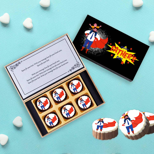 Happy Father's Day Printed Chocolates With Cute Graphics Printed Box
