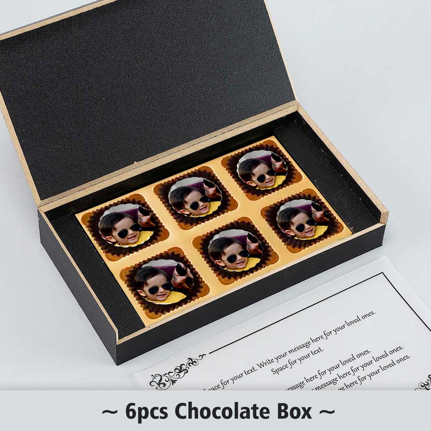 Dad printed chocolates with Dad and son