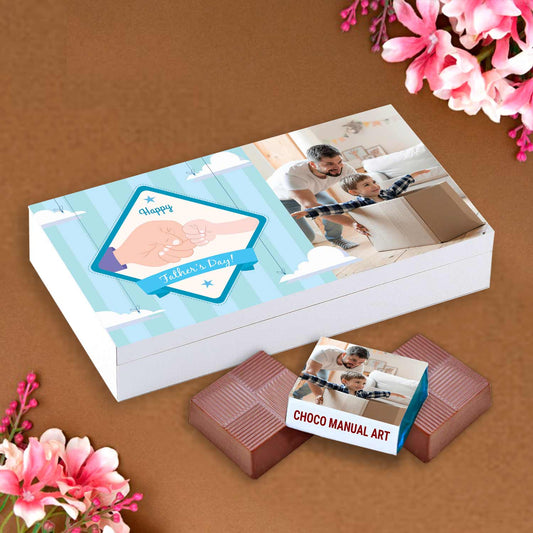 Fist bump clipart printed wrapped chocolates for father's day