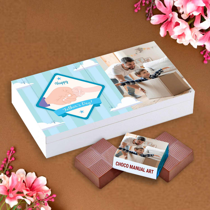 Fist bump clipart printed wrapped chocolates for father's day