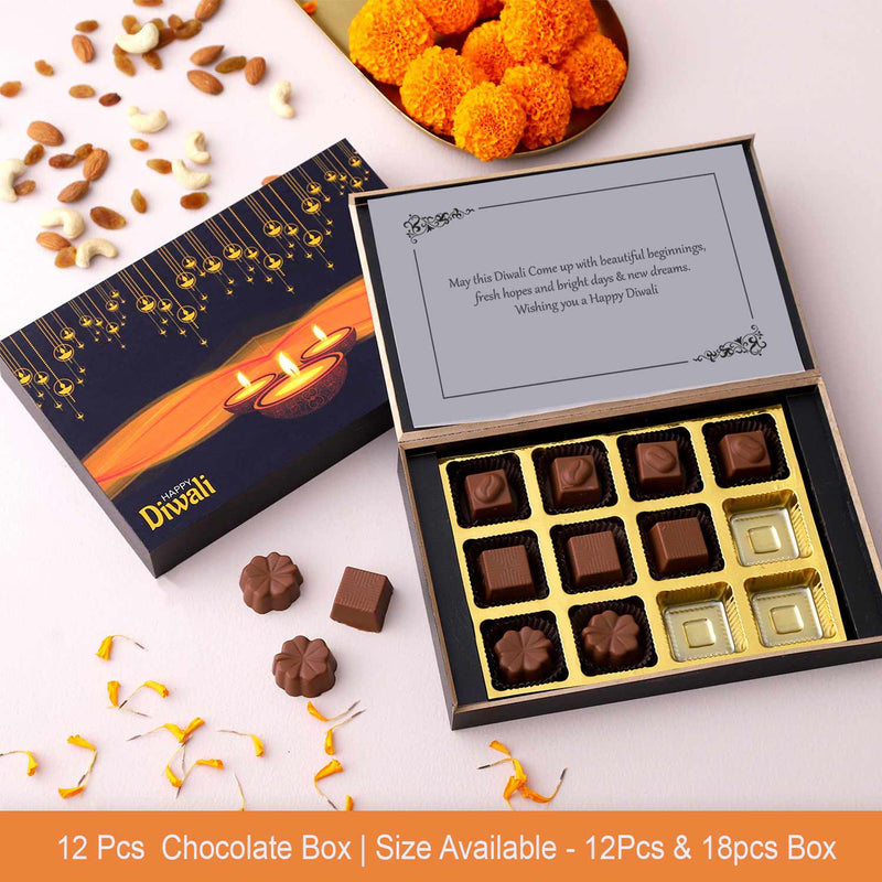 Personalised colourful chocolates box diwali gift