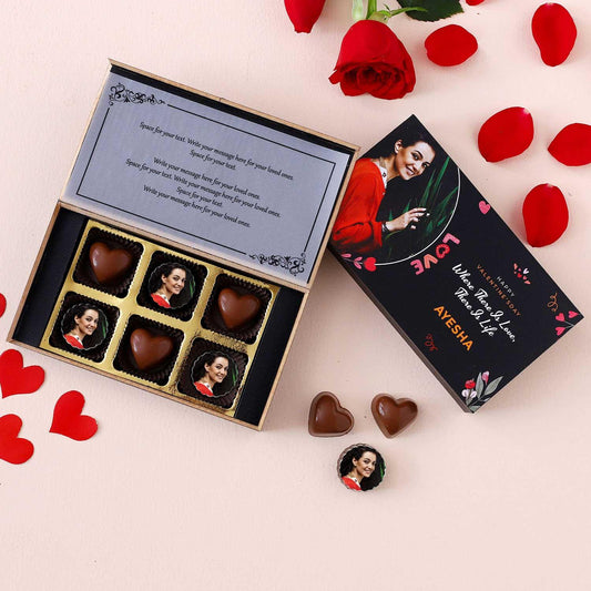 Love Theme Personalised Valentine's Chocolate Box - Choco Manual ART