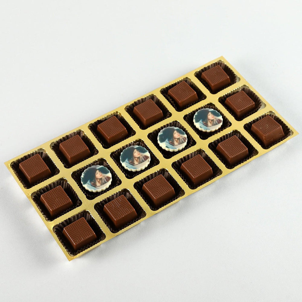 Wish Merry Christmas and New Year With Customised Message and Photo print Chocolate - Choco Manual ART