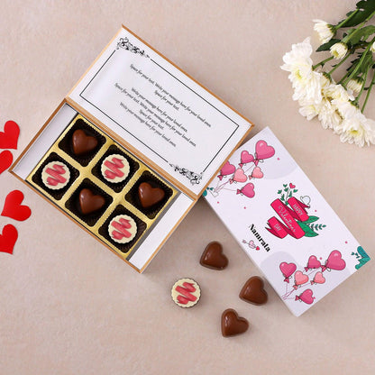Happy Heart Shape V-Day Soul Mates Personalised Chocolate Box - Choco Manual ART