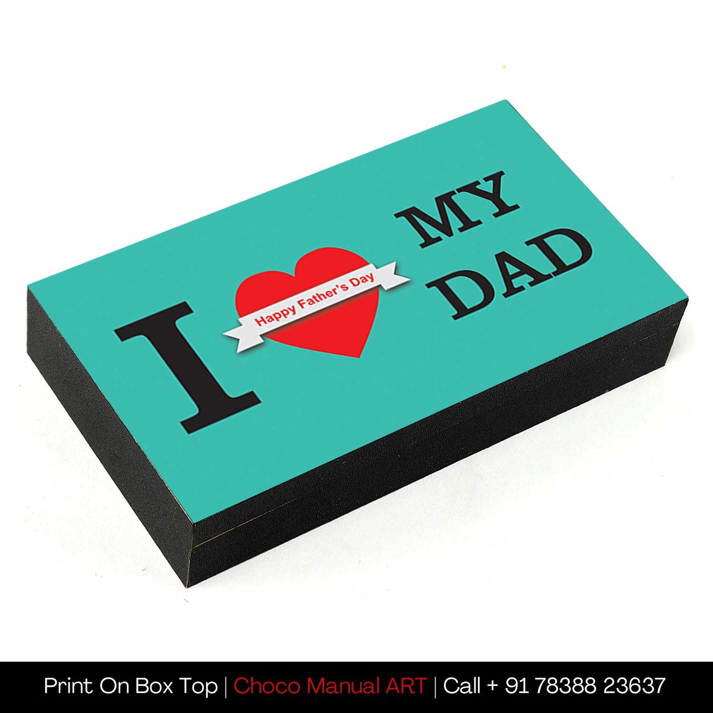 Personalised Chocolates gift cyan color Box