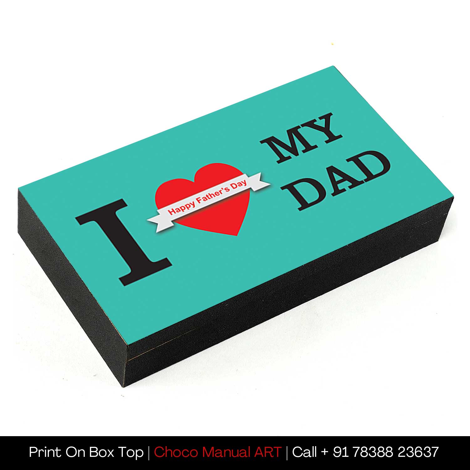 Personalised Chocolates gift cyan color Box