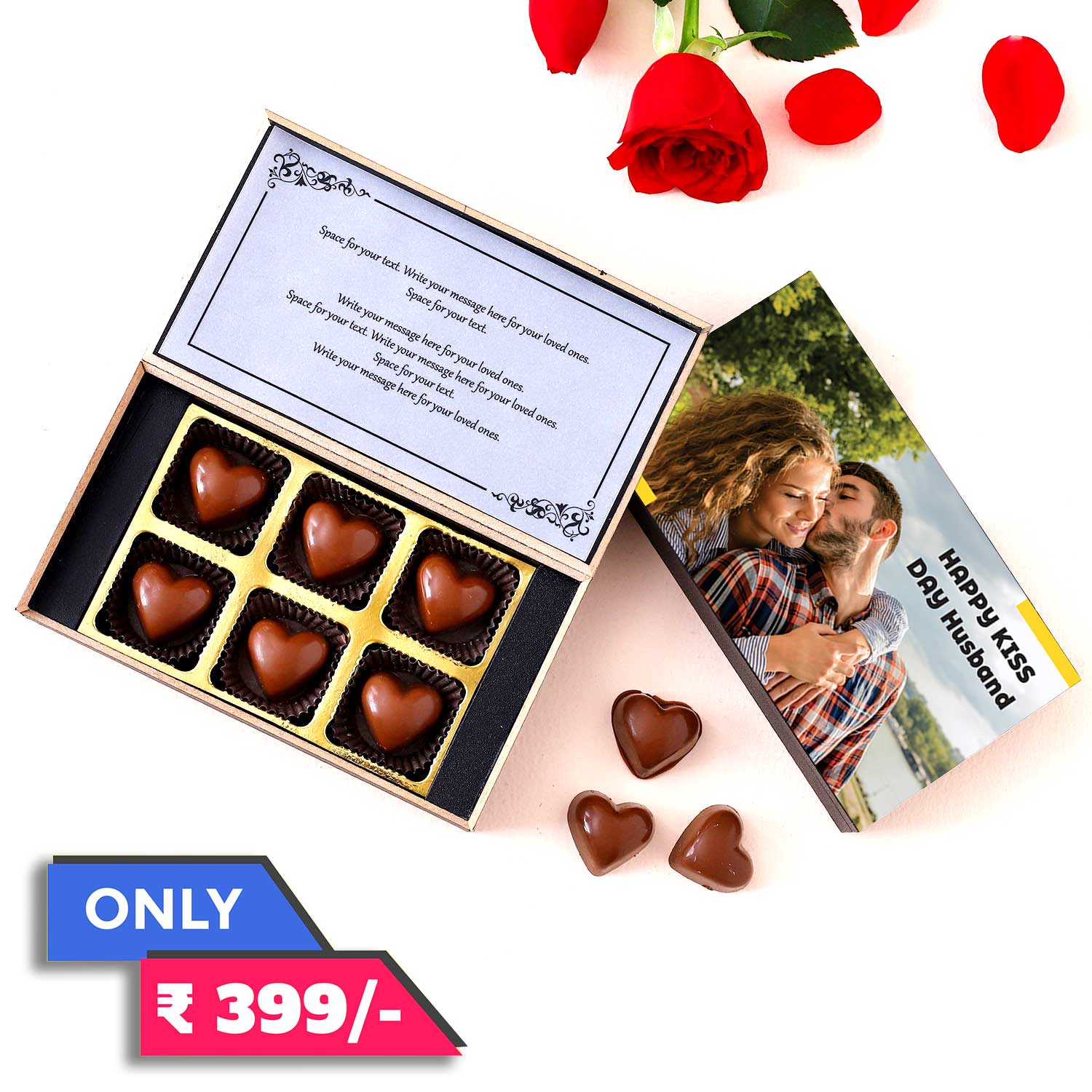 Send Kiss Day Premium Personalised chocolate gift