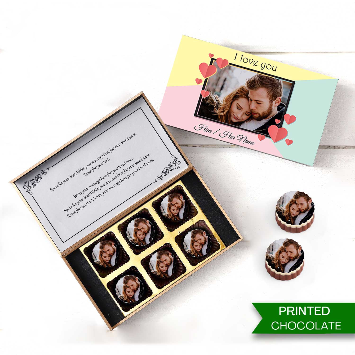 Personalized I love you Chocolate Gifts Box - Choco ManualART
