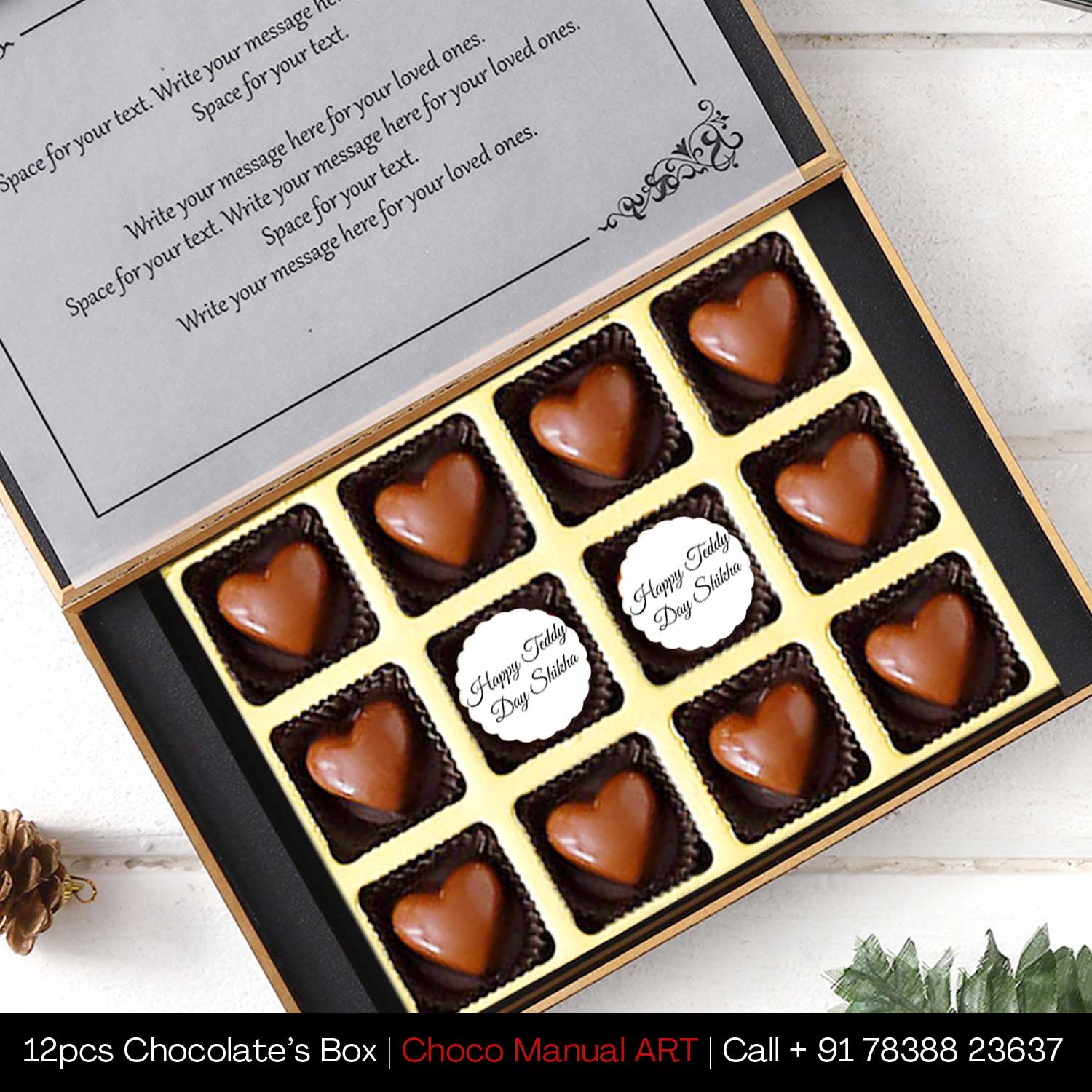 Luxury Teddy Day Chocolate gift with printed