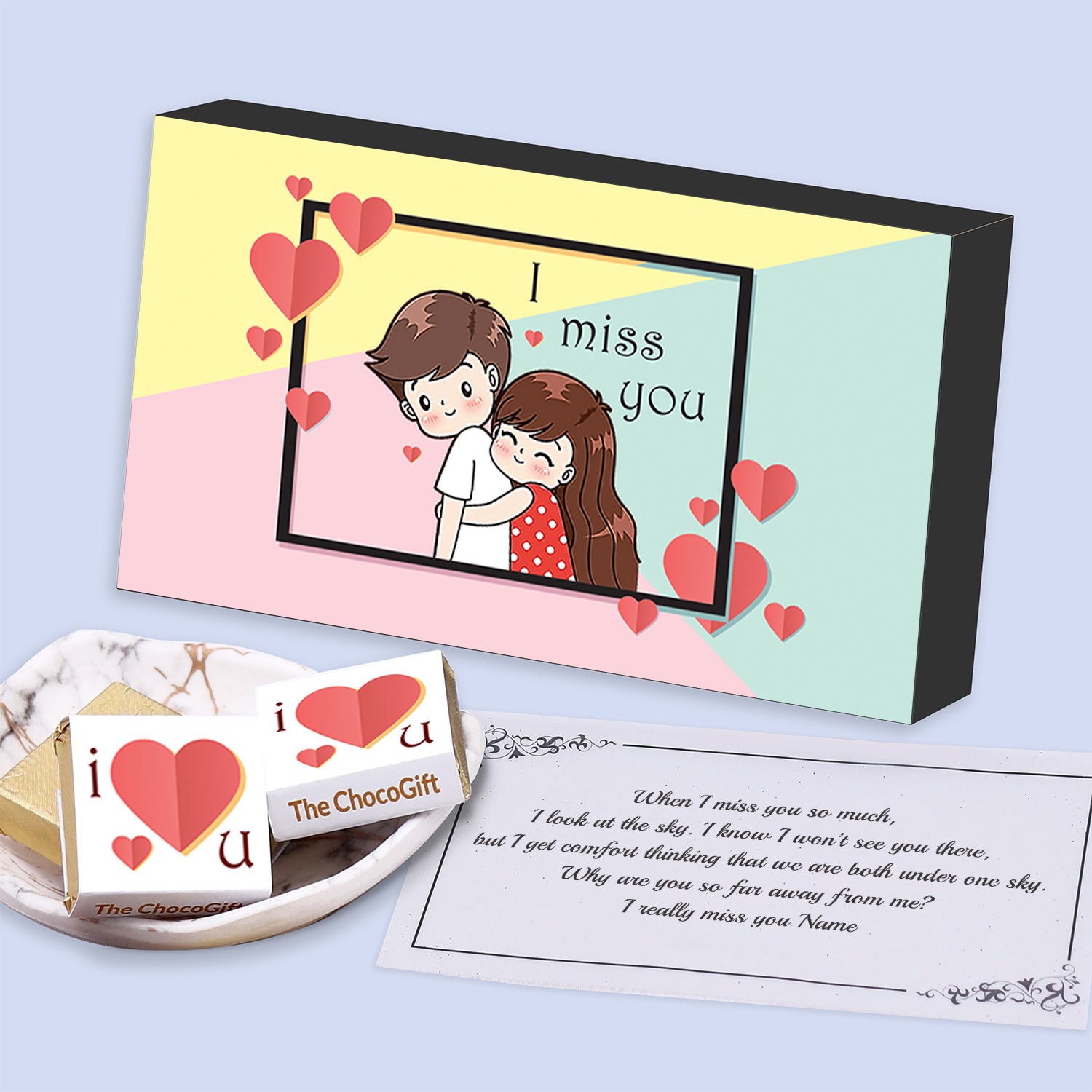 Buy customised chocolate of I Love you print