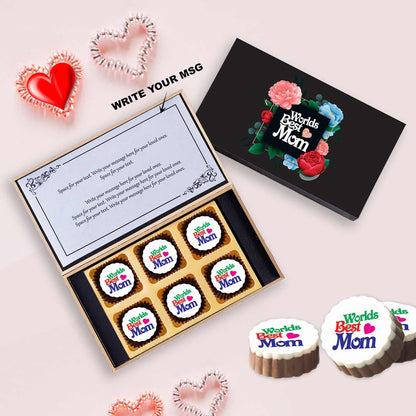 Worlds best mom printed customised chocolates