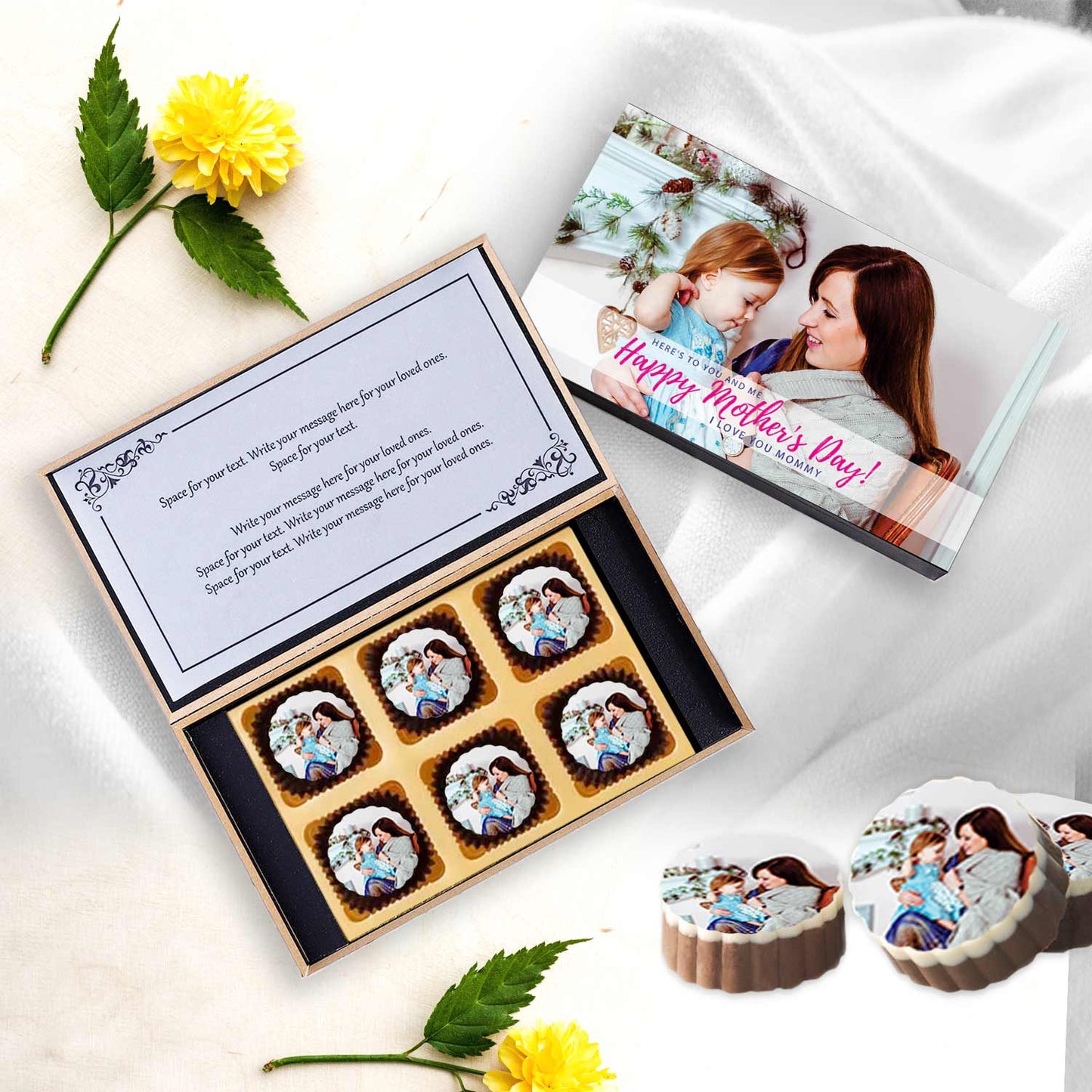 Photo printed personalised chocolate box for mommy