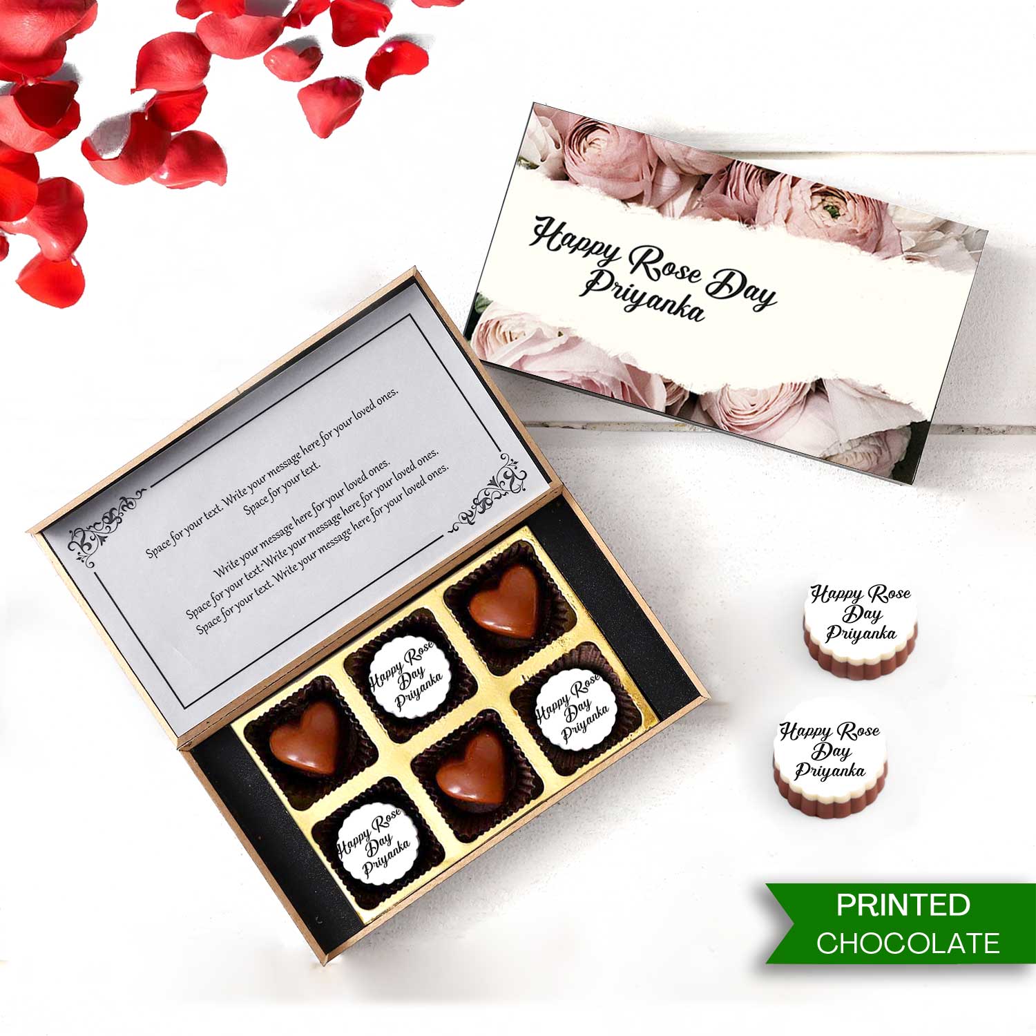 Rose Day Personalised  Chocolate gift I Buy at Choco ManualART