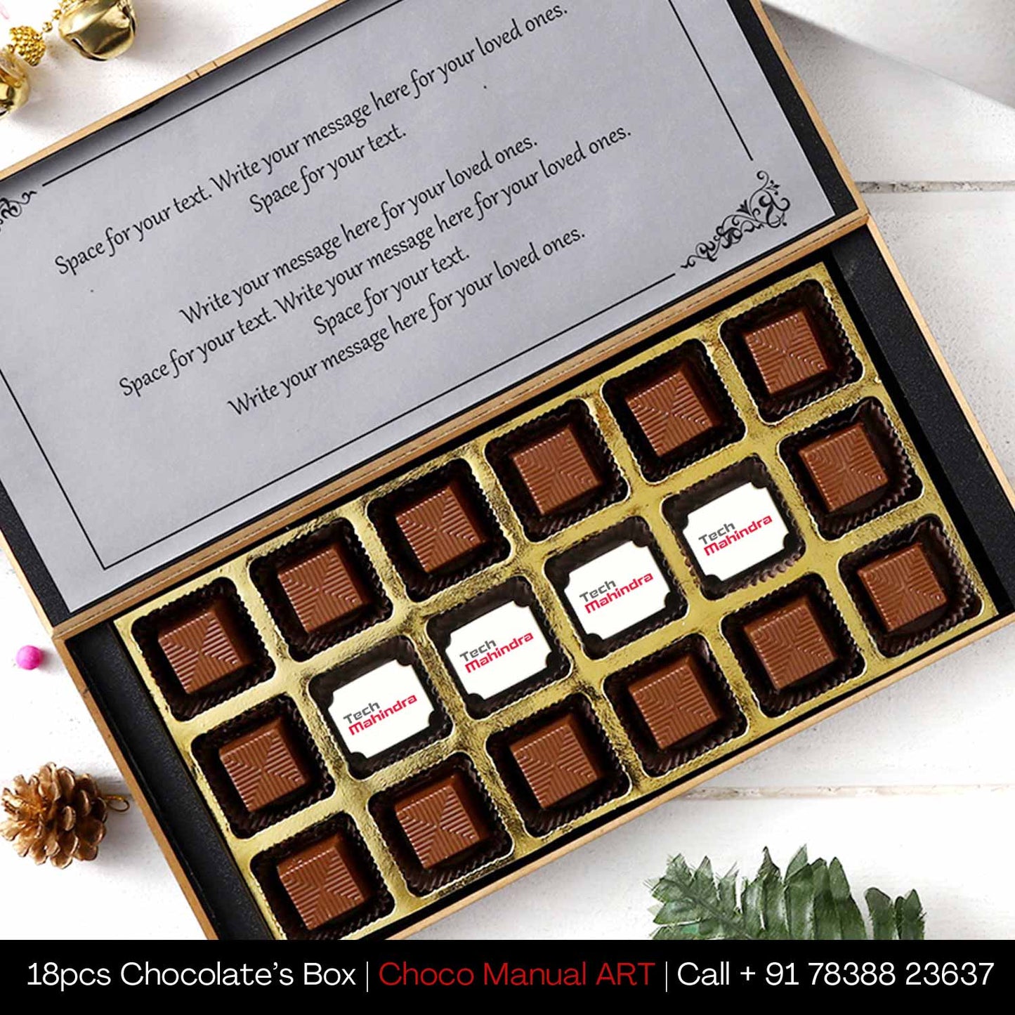 Christmas Gift | Logo and Message Print Chocolate Gift | Choco ManualART