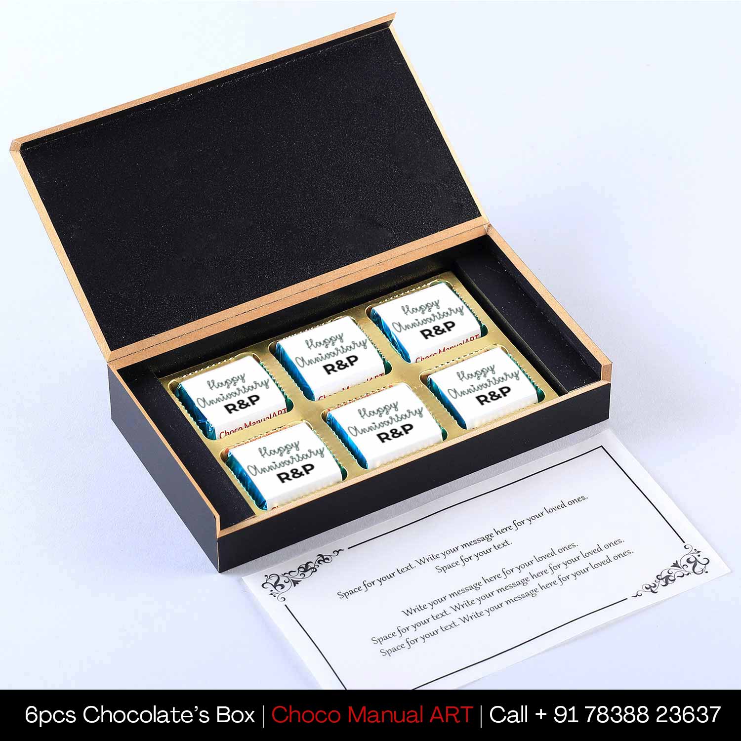 Buy Personalised gifts I Order online for Customised chocolate gift box For Your Wedding Anniversary