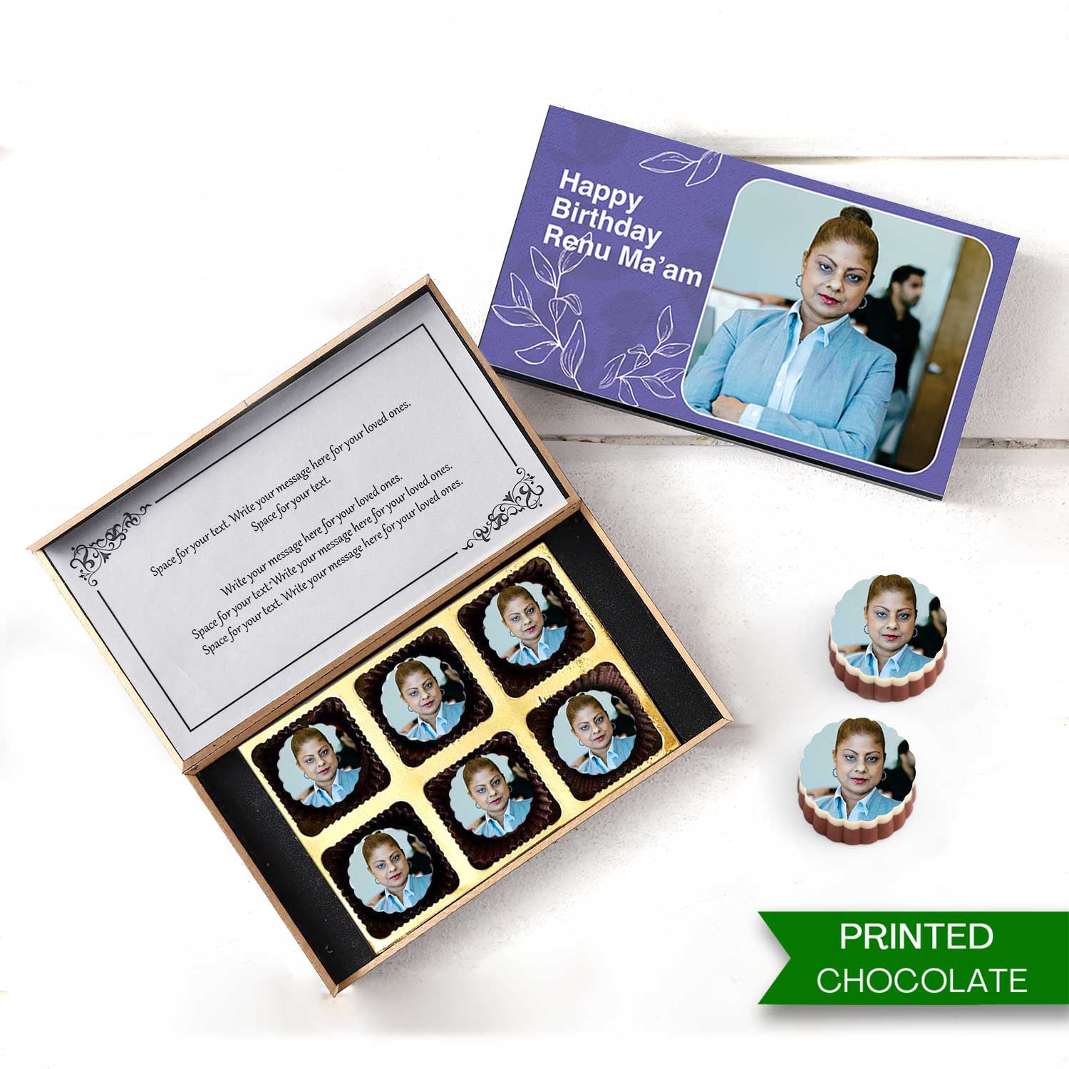 Personalised Chocolates for Birthday with Message Name and Photo