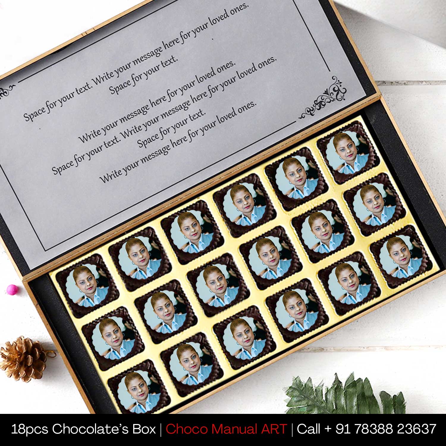 Customized Chocolate Box Personalised Chocolates for Birthday with Message Name and Photo