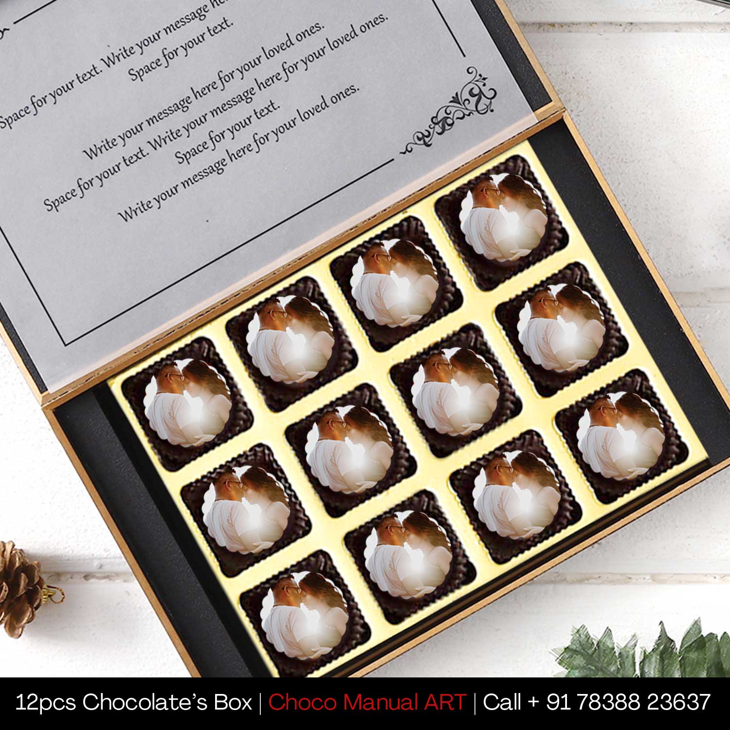 Buy Personalised Chocolate with Photo Name Messages Print on them