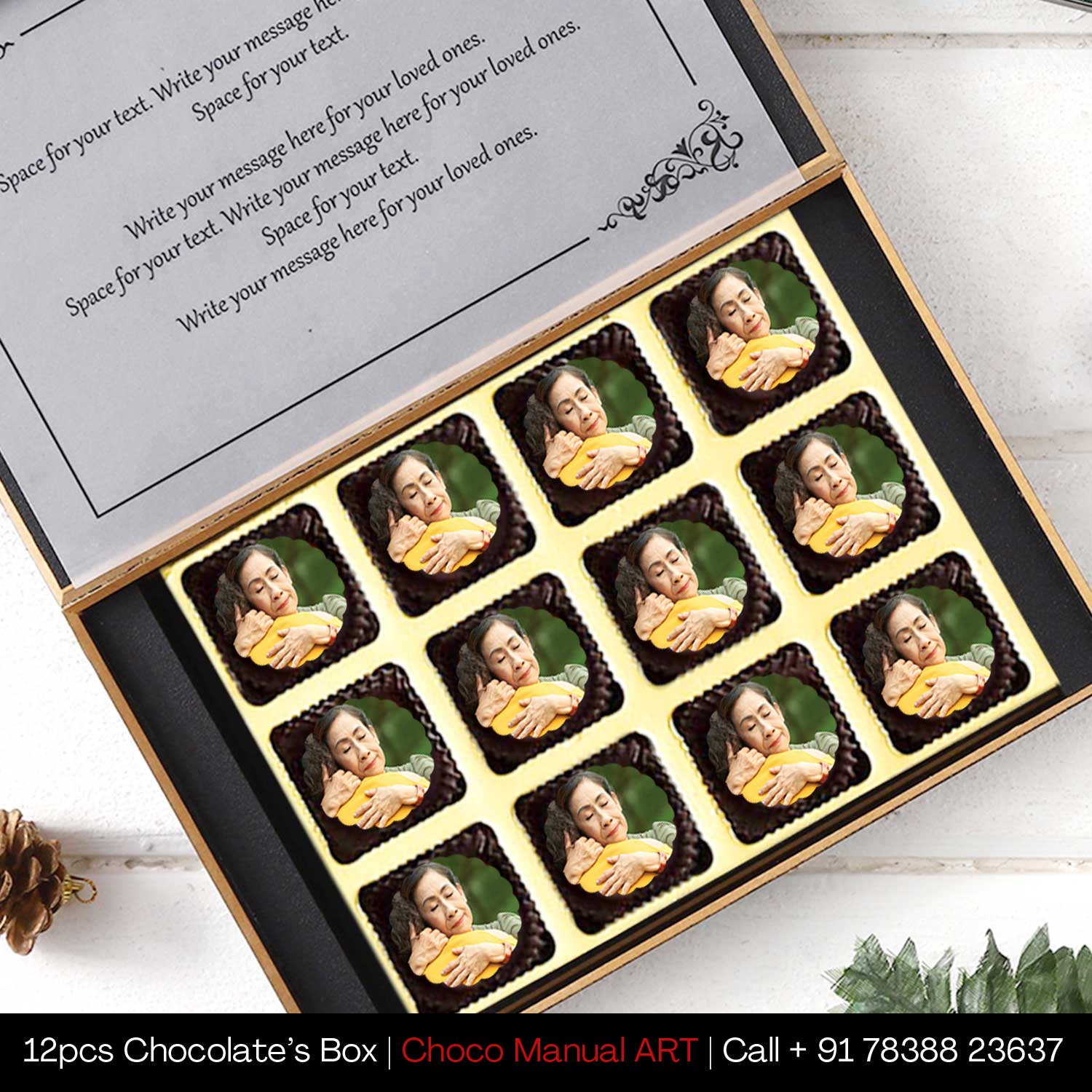 Printed Chocolates with Personalised Gift box
