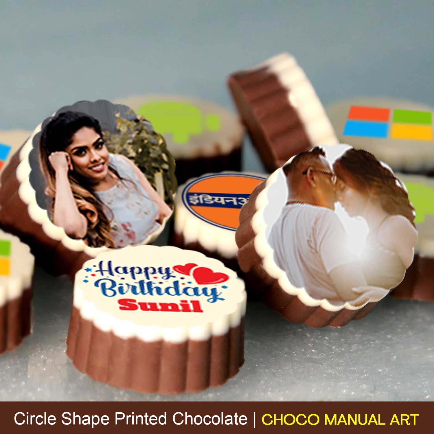 Buy Personalised Chocolate with Photo Name Messages Print on them