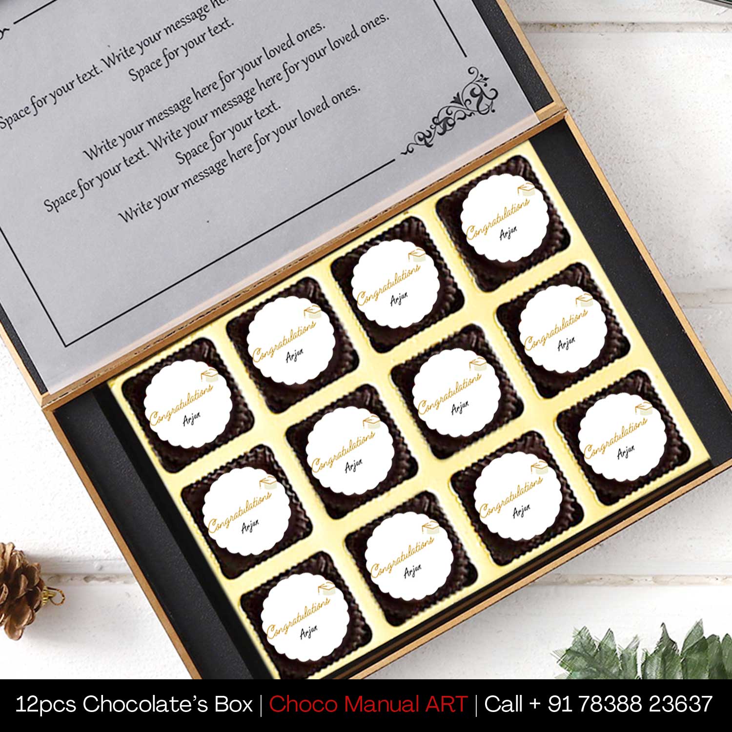 Congratulations Photo Printed Chocolate Gift Boxes with Personalisation Message