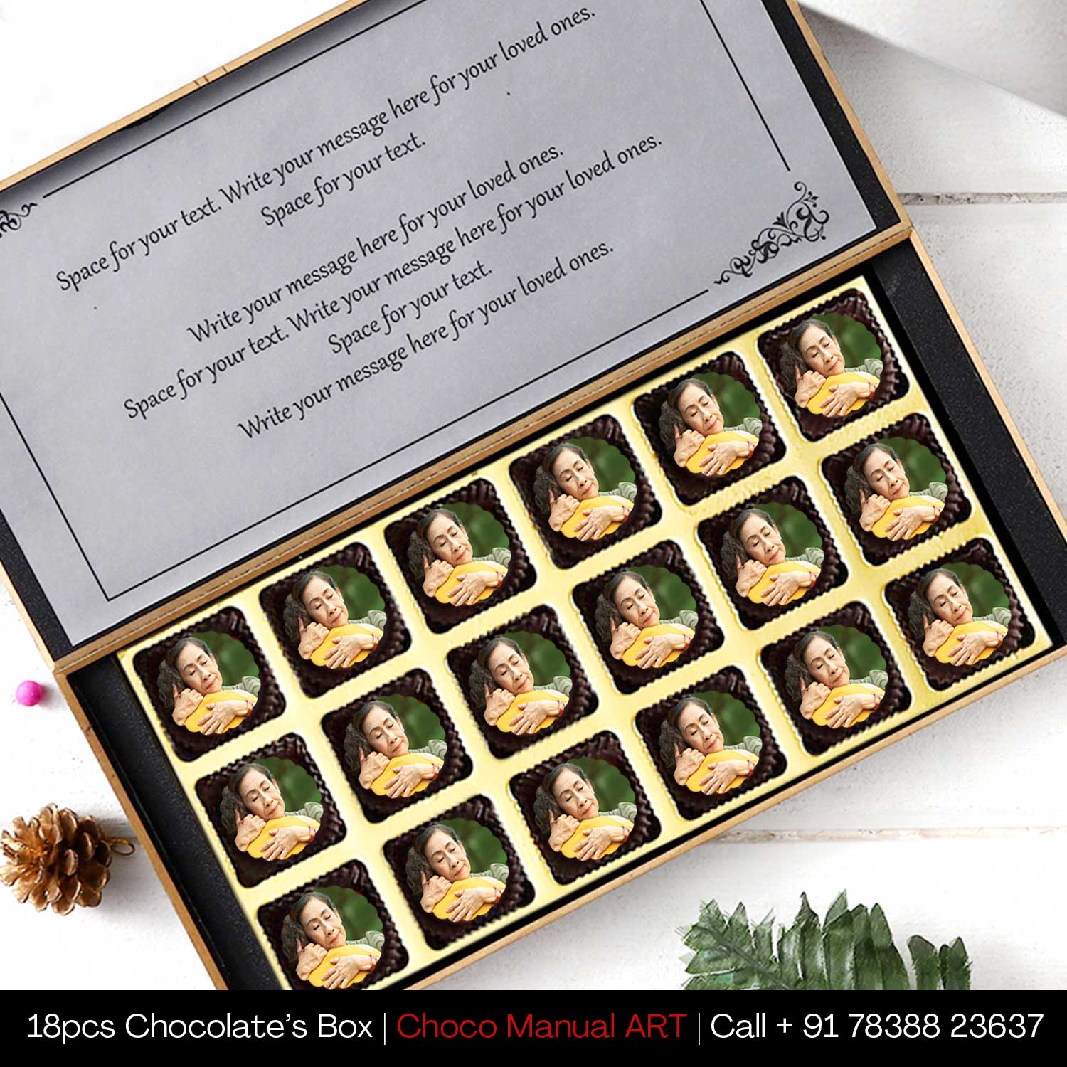 MOM Printed Chocolates with Personalised Gift box