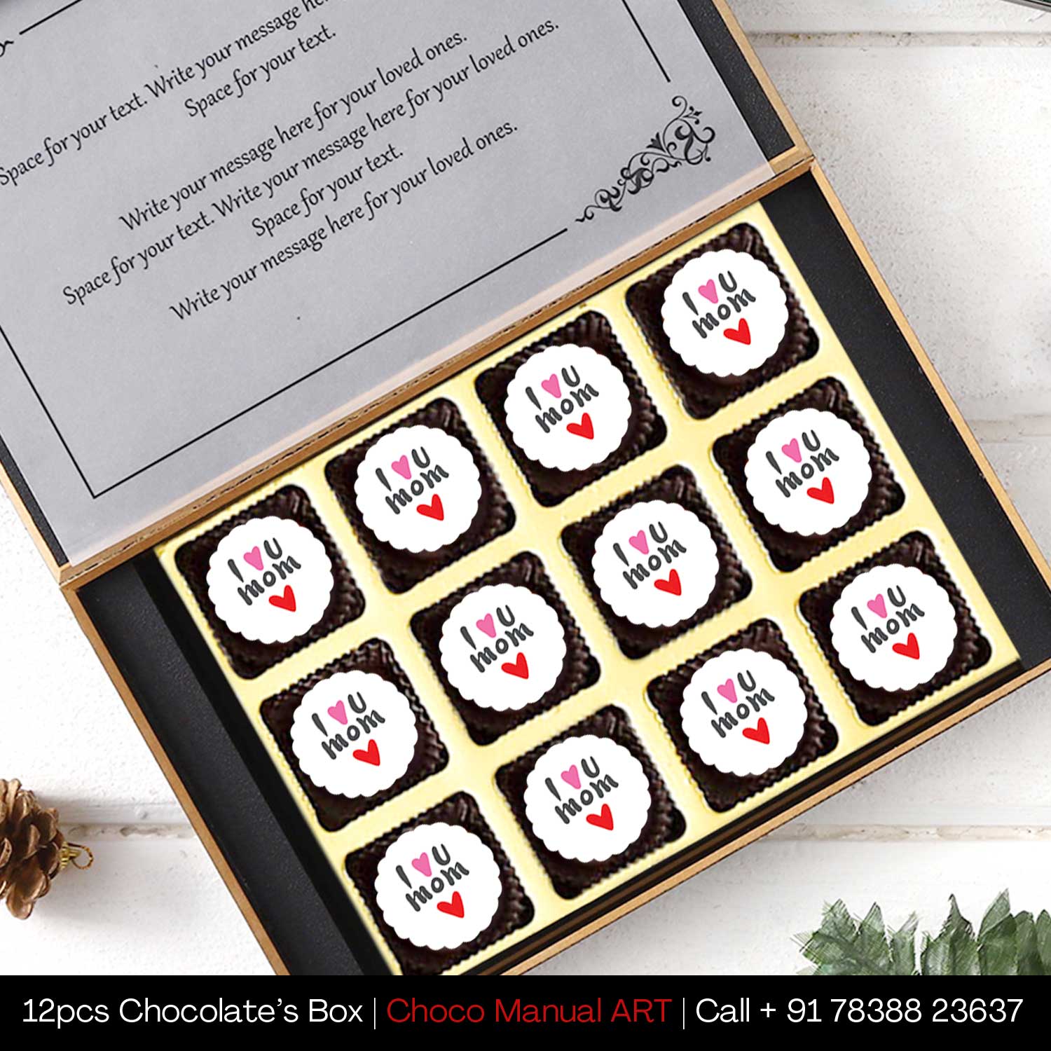 Printed box of Chocolates in 12 Pcs