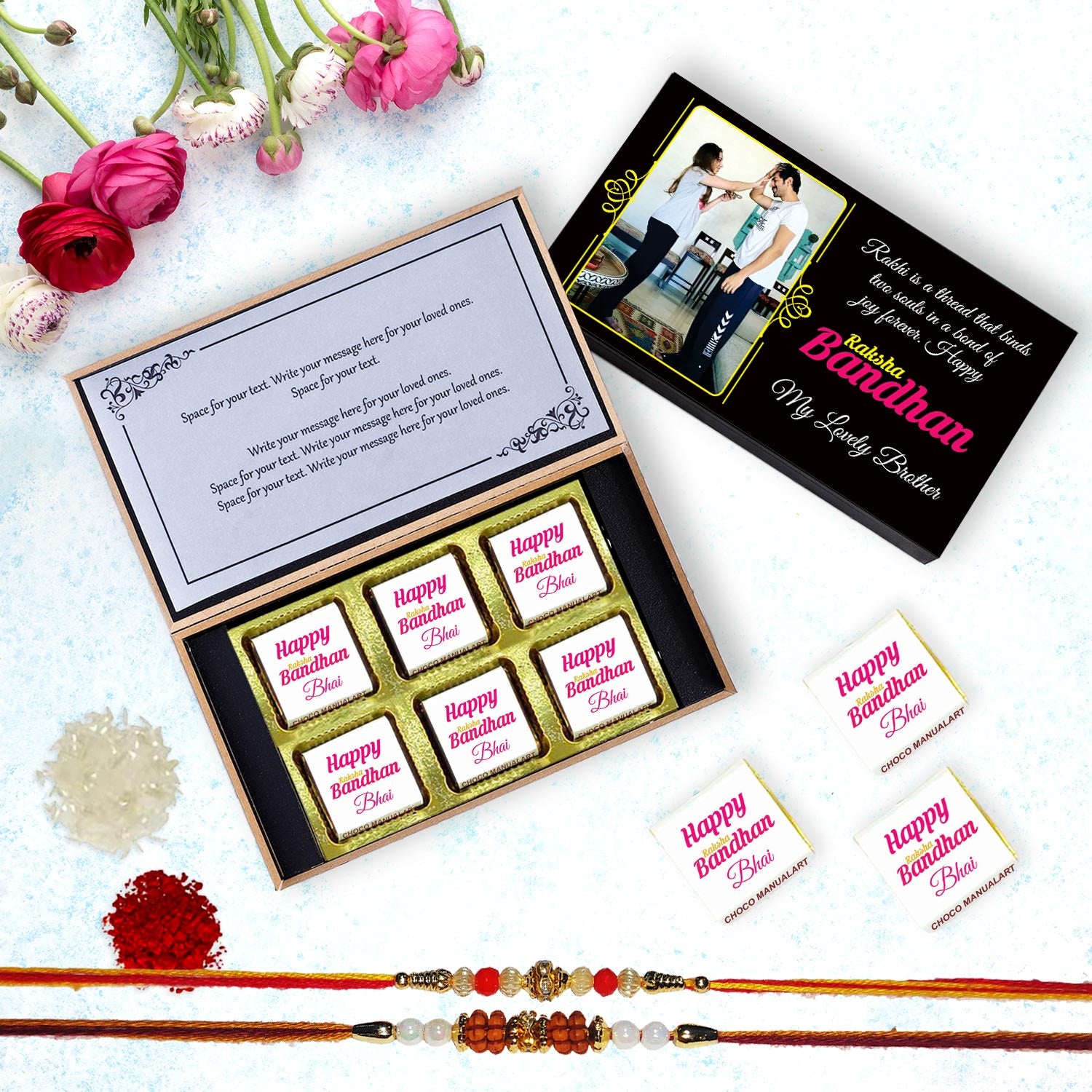 Unique Flower vibe customised Raksha Bandhan gift