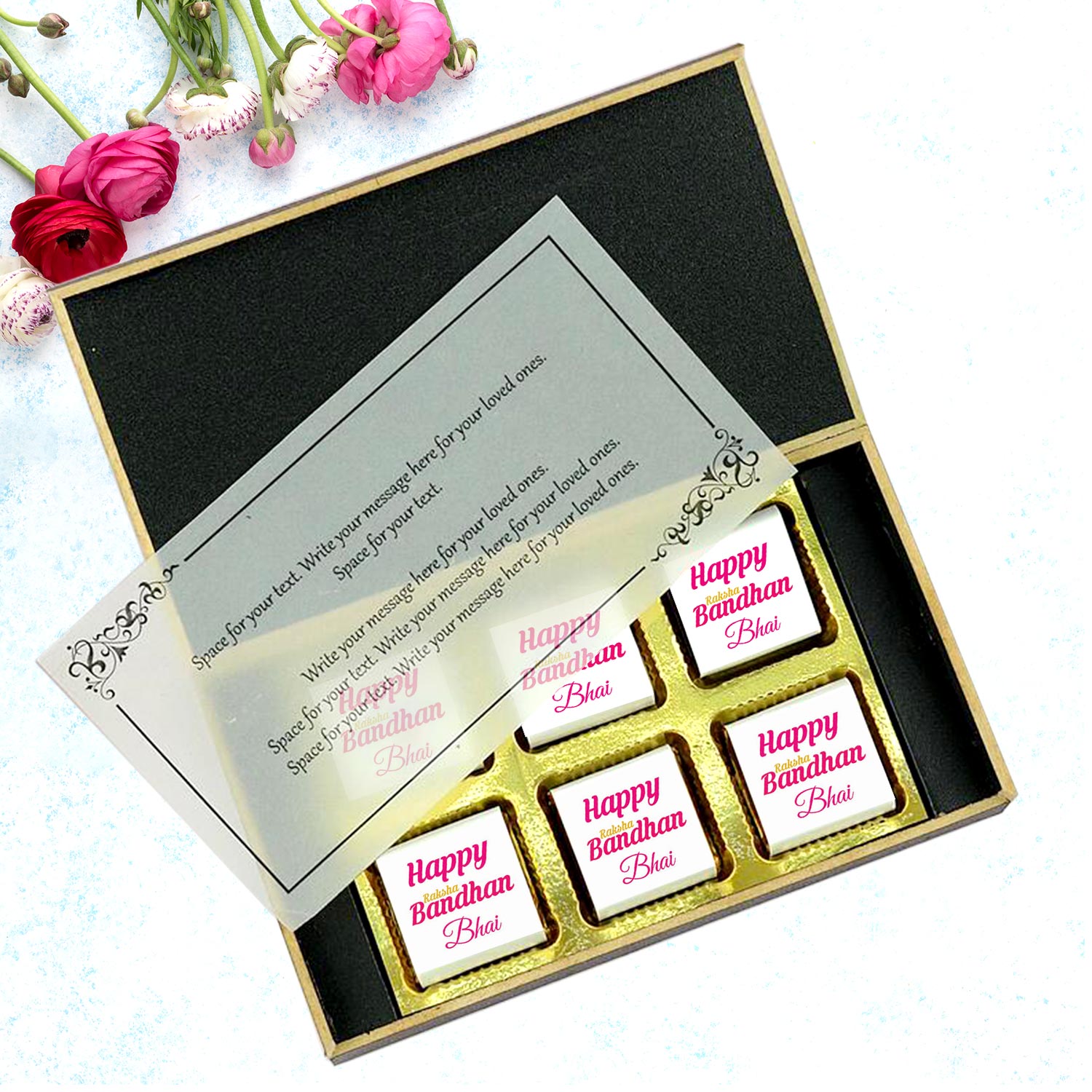 personalised chocolate gift box With Rakhi 