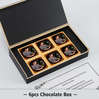 Pretty wooden box photo printed chocolates for lovely brother