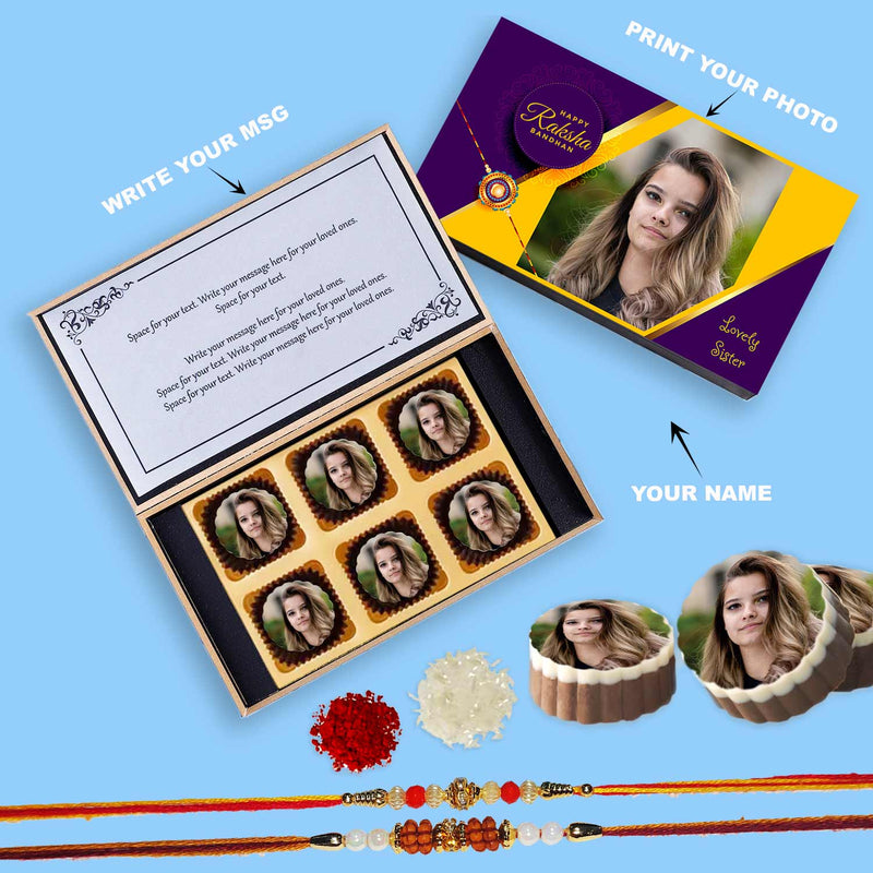 Photo Printed Personalised Chocolates Gift For Lovely Sister