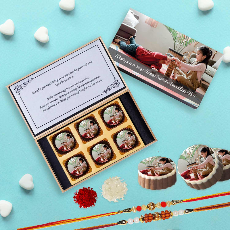 Pretty purple personalised chocolates gift for Raksha Bandhan