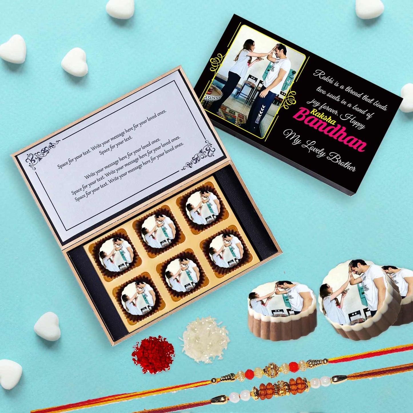 Photo Printed chocolate with Brother and Sister