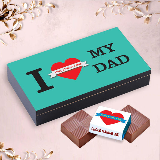 Red heart Happy Father's Day Printed wrapped ChocolatesHAPPY FATHER'S DAY PRINTED WRAPPED CHOCOLATES WITH RED HEART & RIBBON