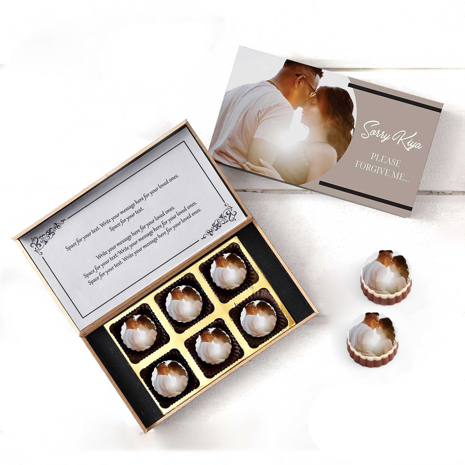 Buy Personalised Chocolate with Photo Name Messages Print on them
