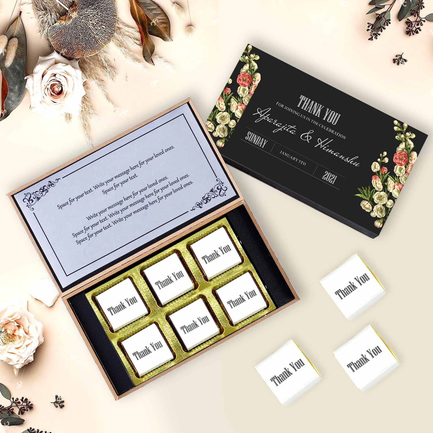 Thank You Personalised Chocolates Wedding return giftThe Best Personalized Name Chocolate for Wedding Return Gifts