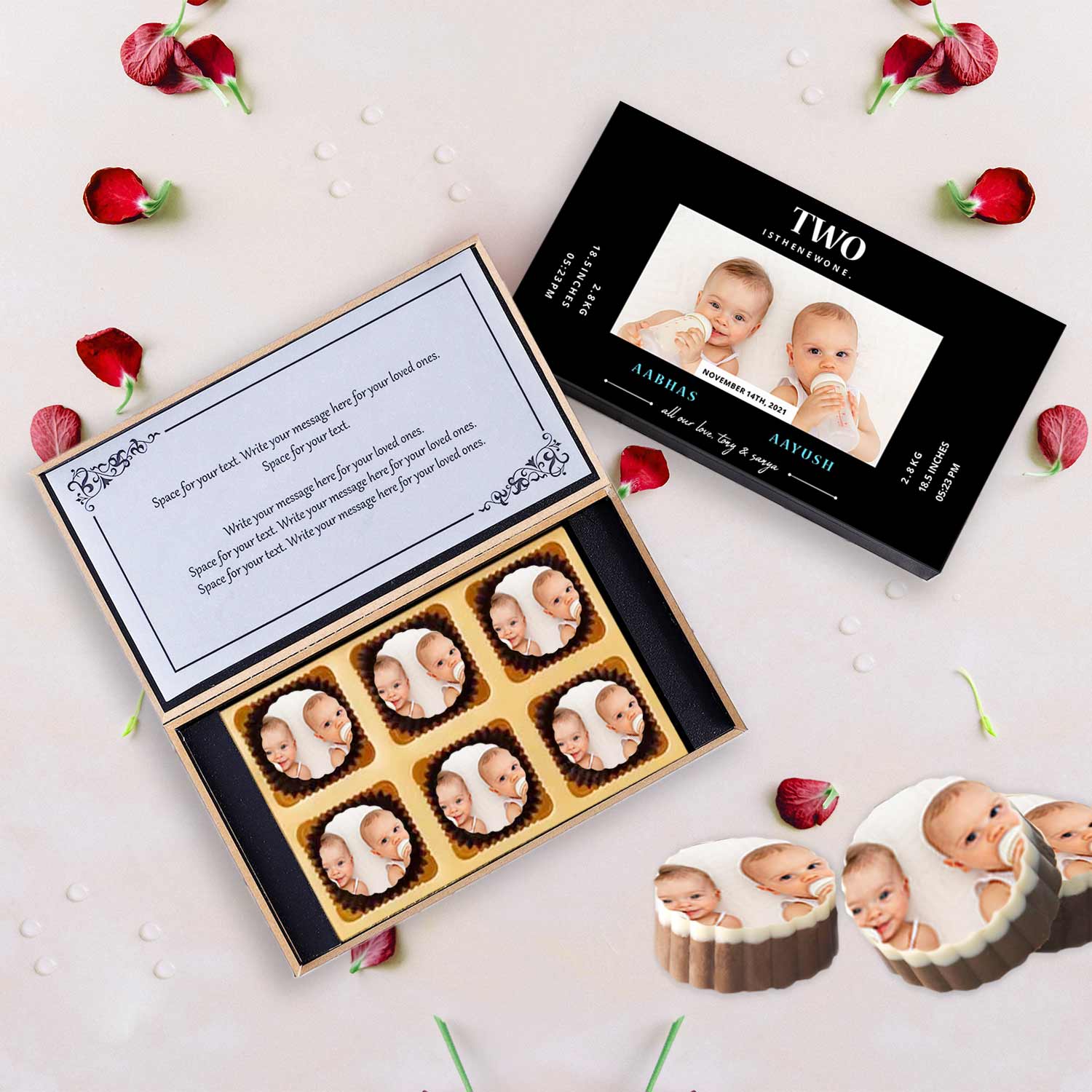 Two is the new one personalised twins announcement