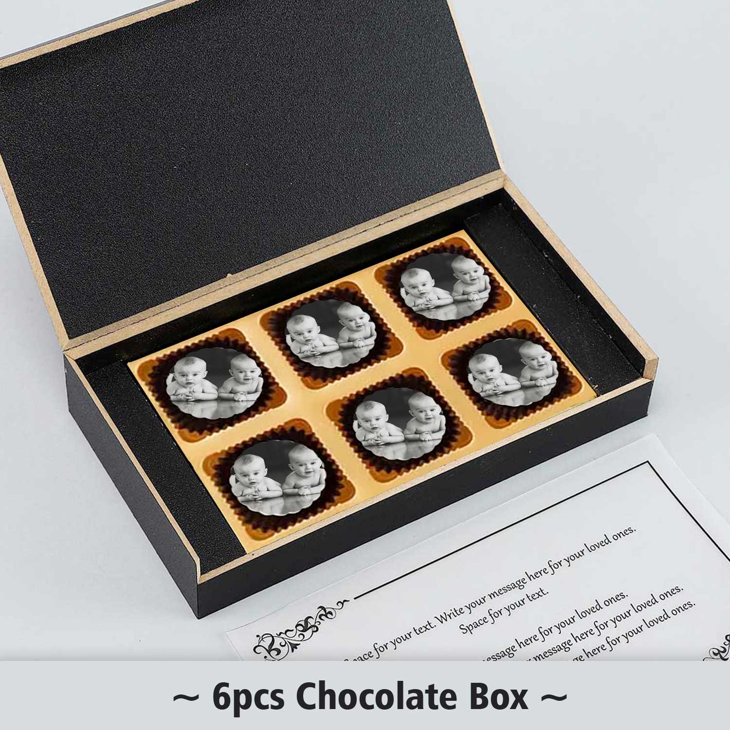 Hi dates printed chocolates for twins announcement