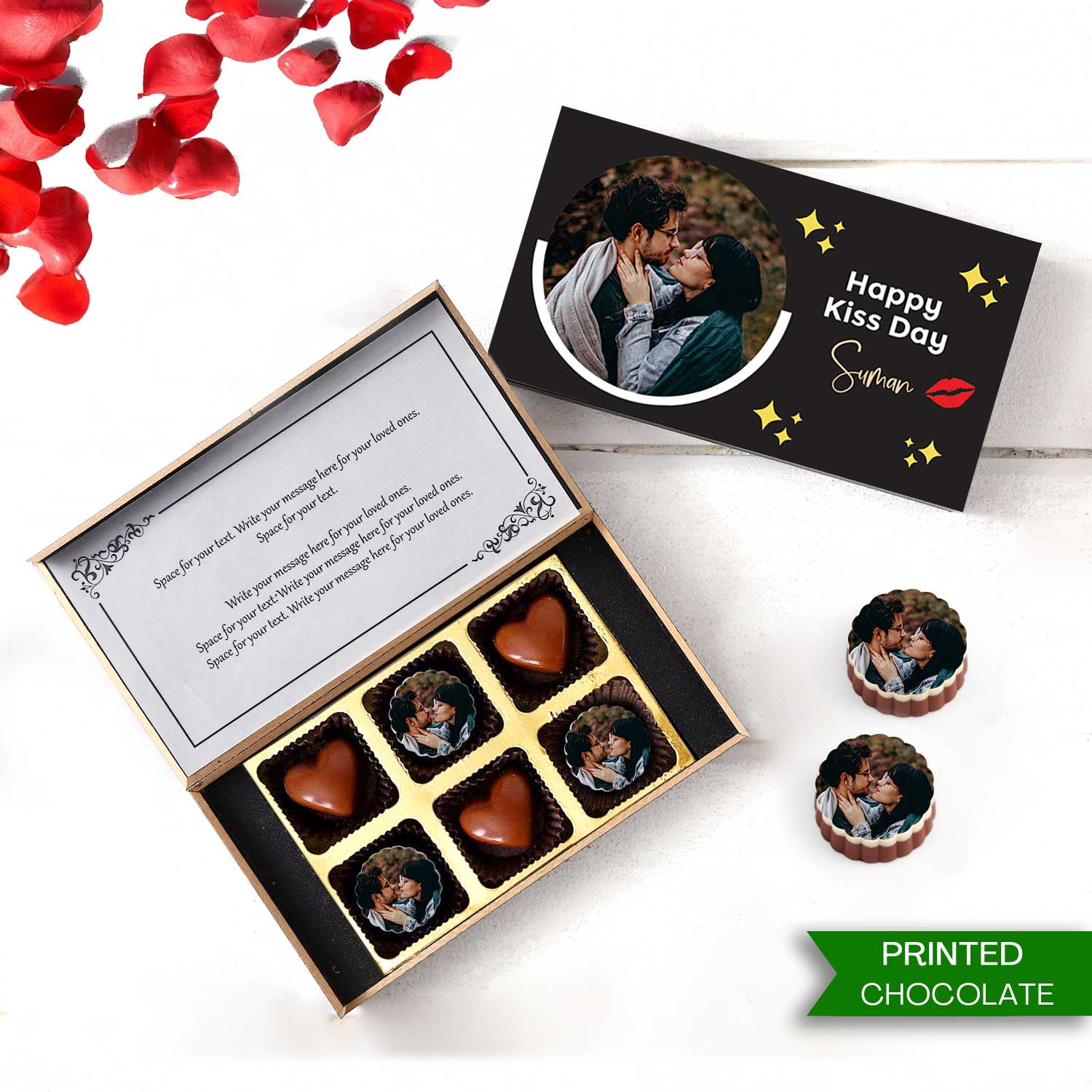 Unique Kiss Day Customised Chocolate gift