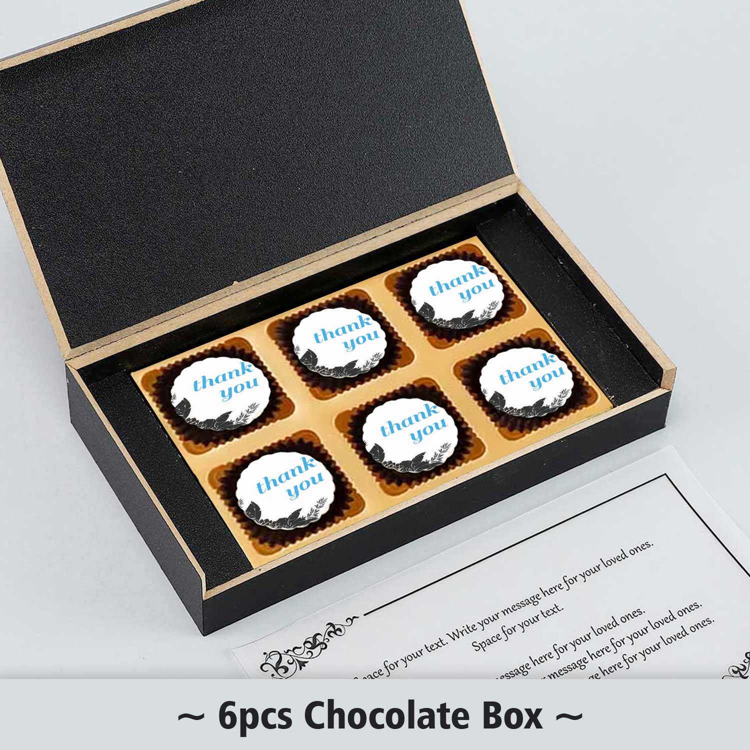 Modern Black box Printed Chocolates wedding return gift