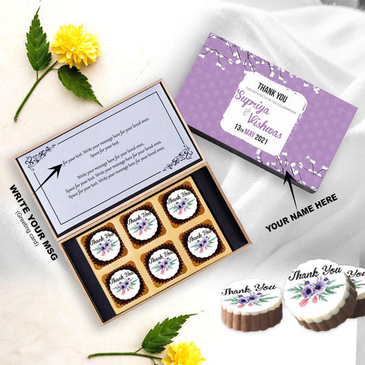 Lavender box of Chocolates Wedding return gift Chocolate