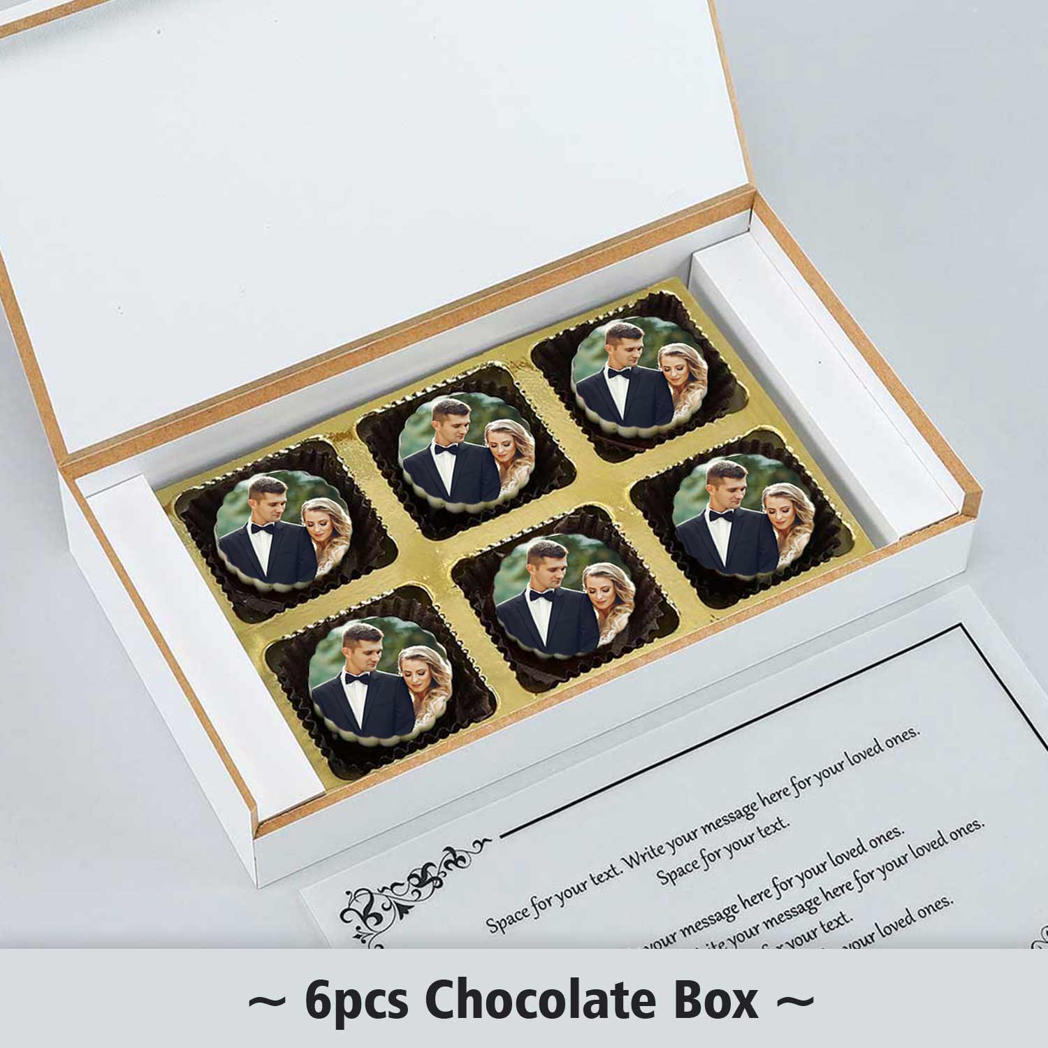 Proposal shadow image printed chocolates wedding invitation