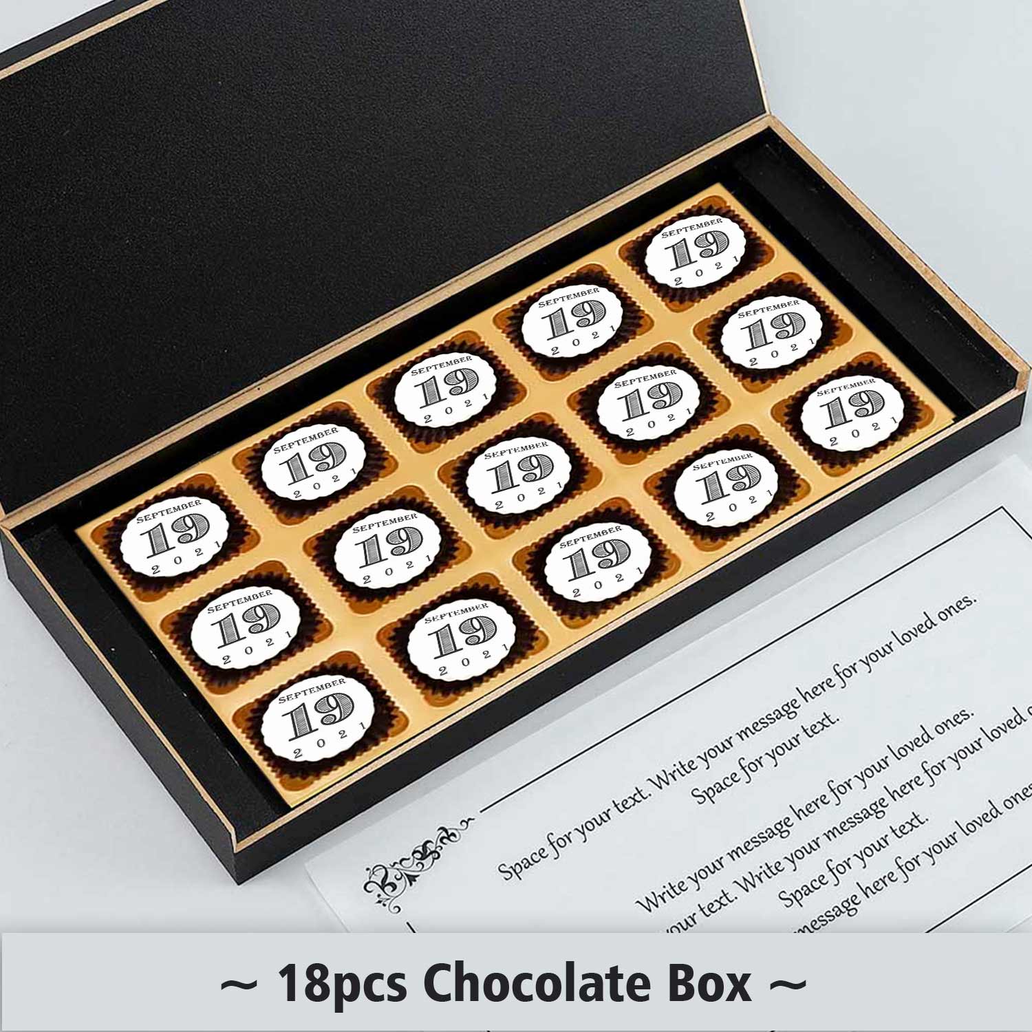 Beautiful wedding date printed chocolates personalised invite