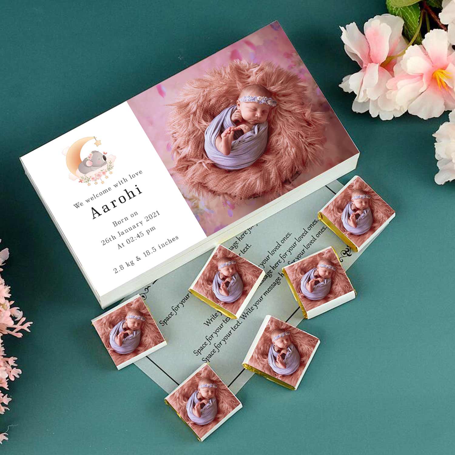 Write a Birthday Greeting Send them warm wishes for the birthday. Your message will be printed on butter paper and placed inside the gift box