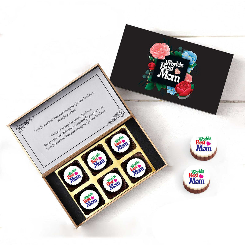 Worlds best mom printed customised chocolates